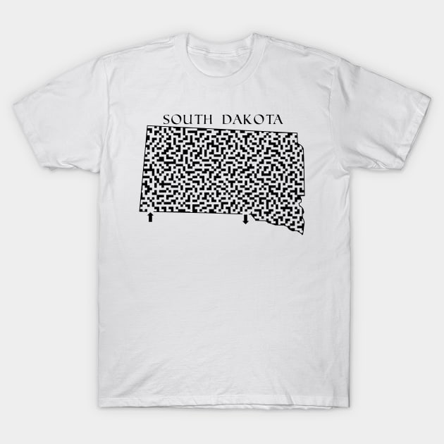 State of South Dakota Maze T-Shirt by gorff